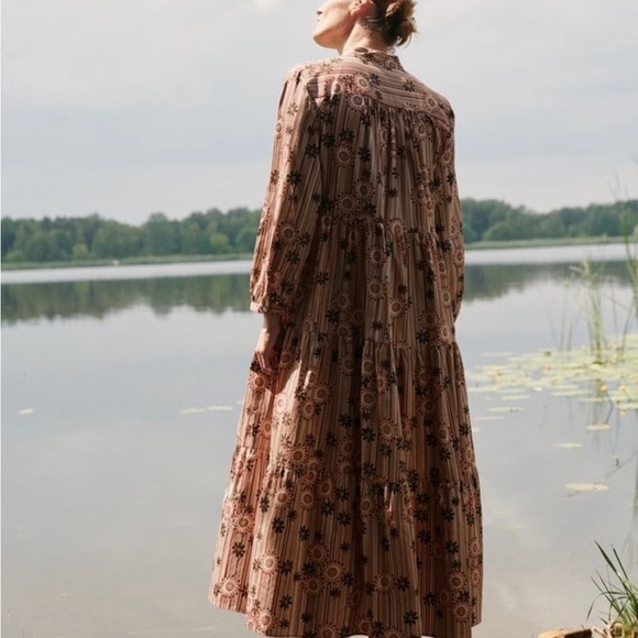 Zara Floral Printed MIDI Poplin Oversized Dress Size XS - Picture 2 of 5